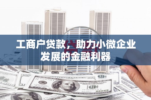 涿州工商户贷款,助力小微企业发展的金融利器 涿州工商户贷款,助力小微企业发展的金融利器