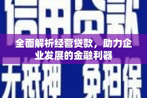 涿州全面解析经营贷款，助力企业发展的金融利器