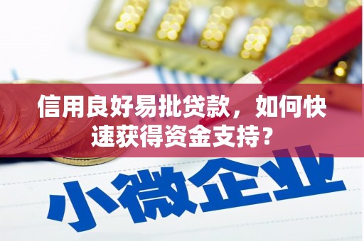 涿州信用良好易批贷款，如何快速获得资金支持？