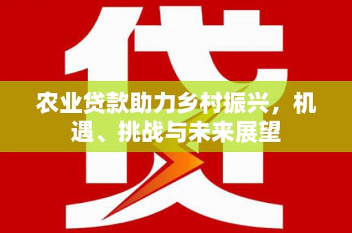 涿州农业贷款助力乡村振兴，机遇、挑战与未来展望