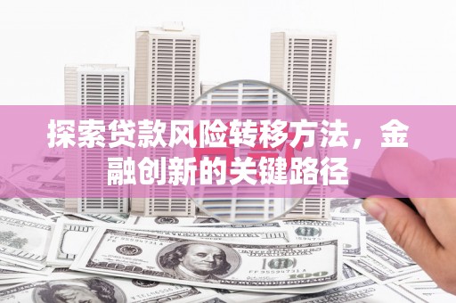 涿州探索贷款风险转移方法，金融创新的关键路径