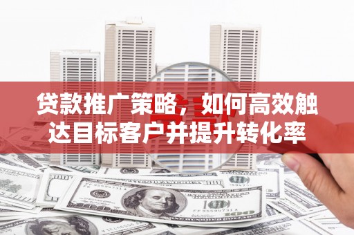 涿州贷款推广策略，如何高效触达目标客户并提升转化率